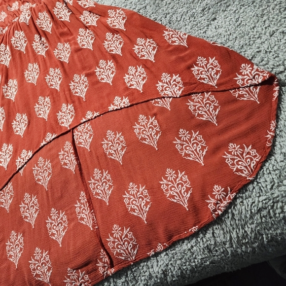 Orange Bohemian Asymmetrical Dress - Picture 4 of 8